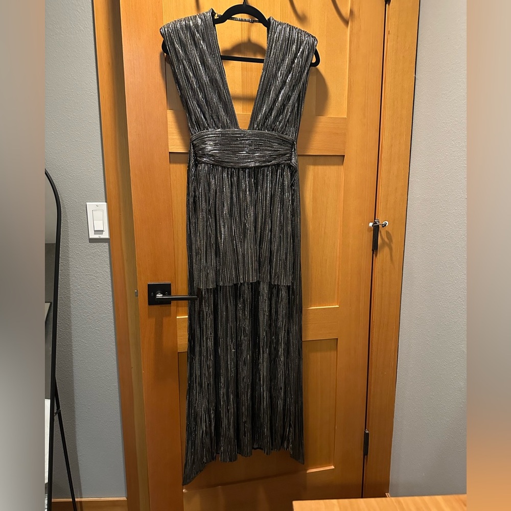 Sabina Musayev Grey Silver Dress XS